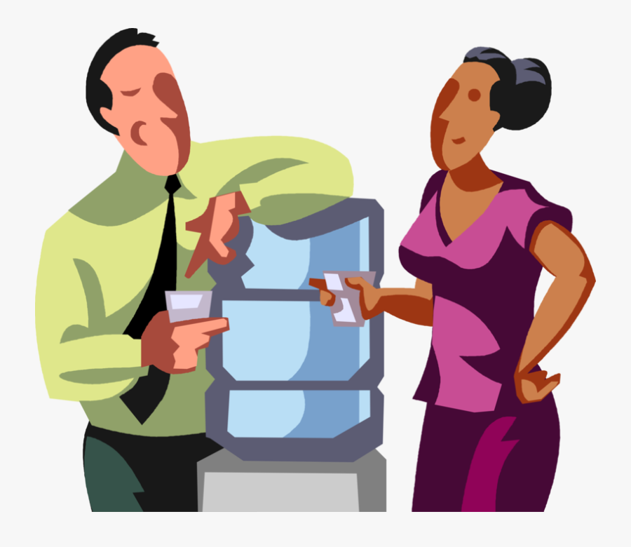 Vector Illustration Of Office Workers Talk And Exchange - Water Cooler Talk Png, Transparent Clipart