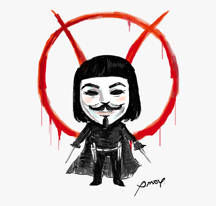 V For Vendetta Cute, Transparent Clipart