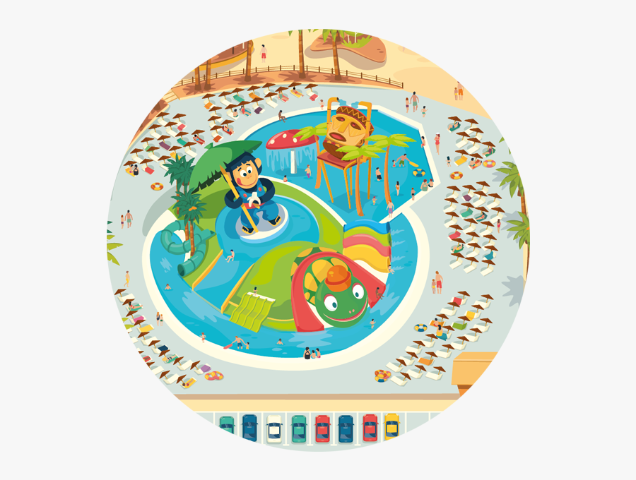 Waterpark Aqualand Maspalomas Map - Illustration, Transparent Clipart