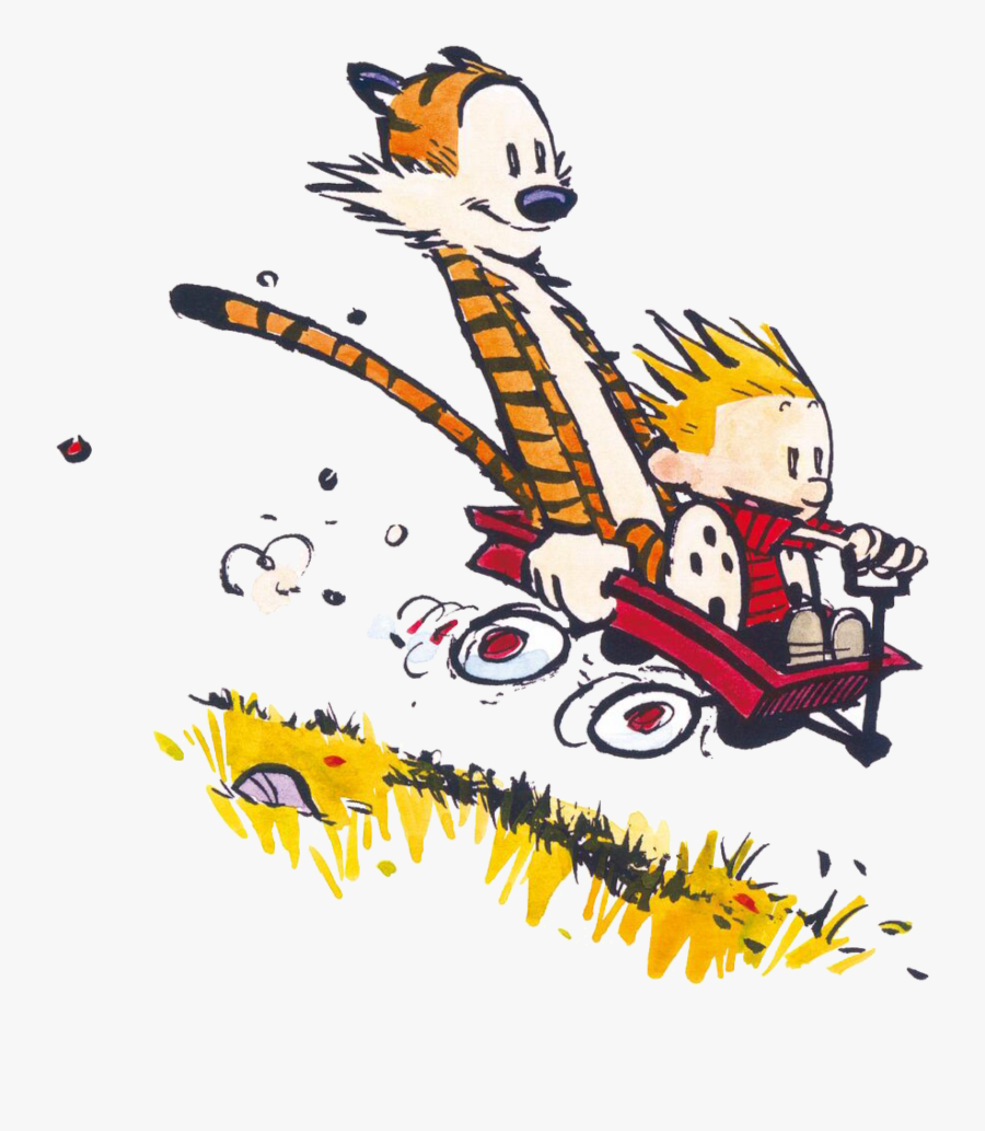 Calvin And Hobbes In A Wagon, Transparent Clipart