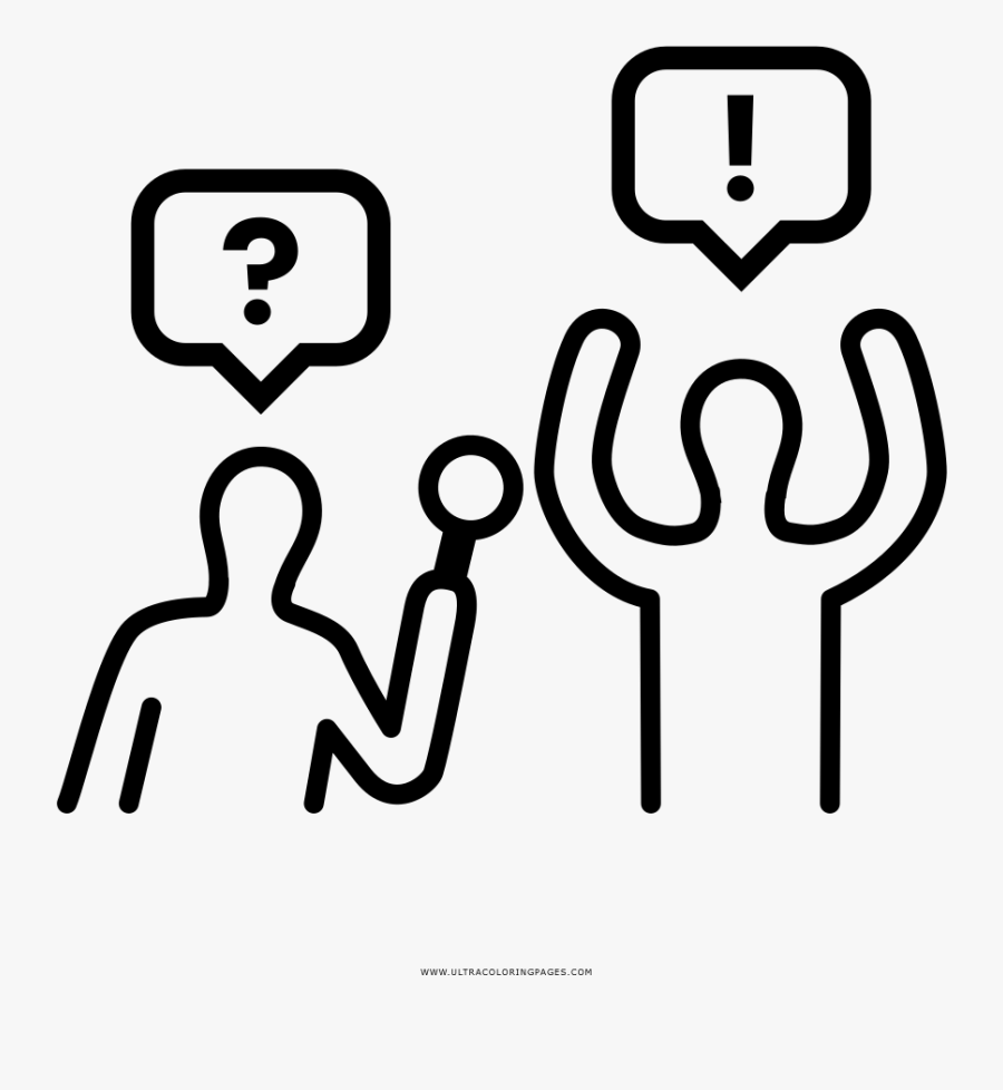 Questioning Coloring Page - Intervista Semistrutturata, Transparent Clipart