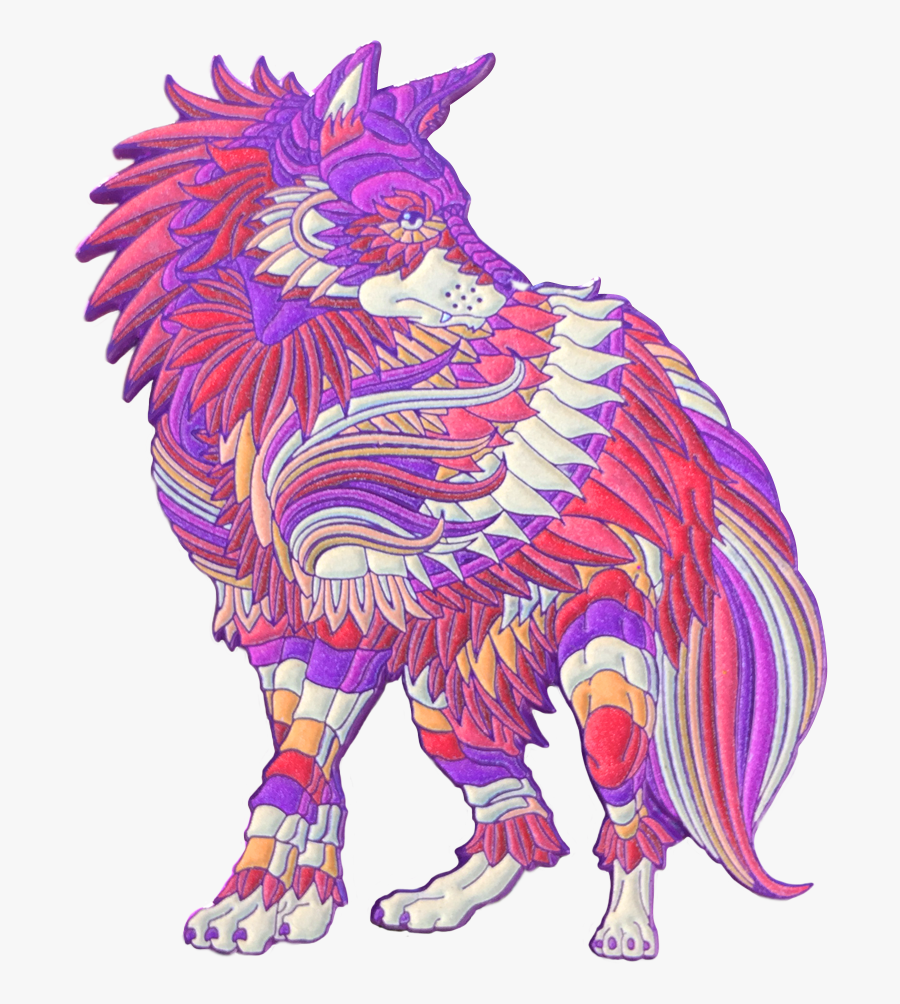 Electric Sunset Hyena - Illustration, Transparent Clipart