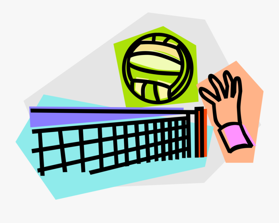 Vector Illustration Of Hand Volleys Volleyball Over - Water Volleyball, Transparent Clipart