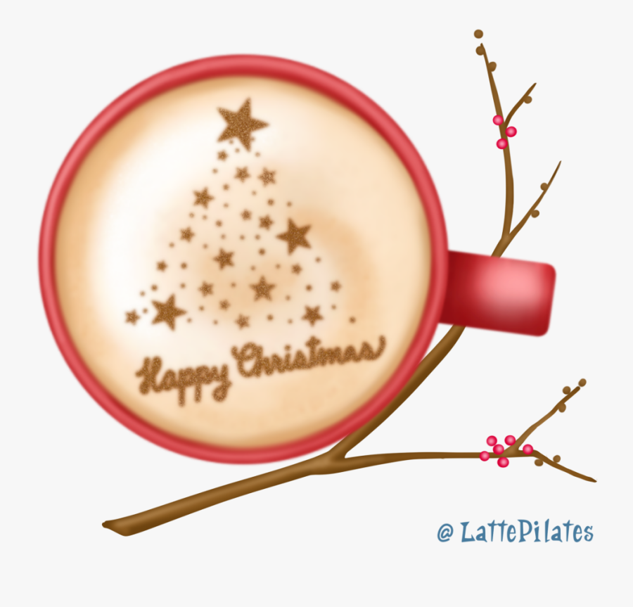 Happy Christmas Latte Art - Yoga Pictures For Drawing, Transparent Clipart