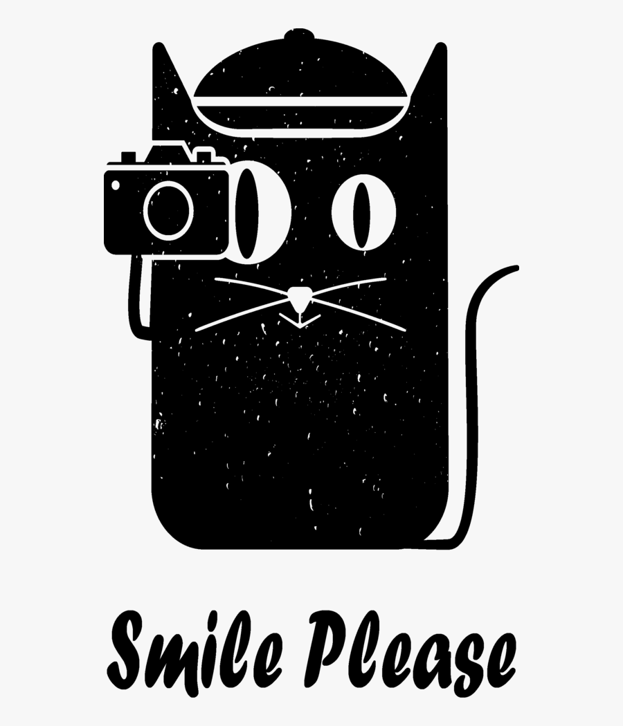 Cat With Camera Graphic, Transparent Clipart