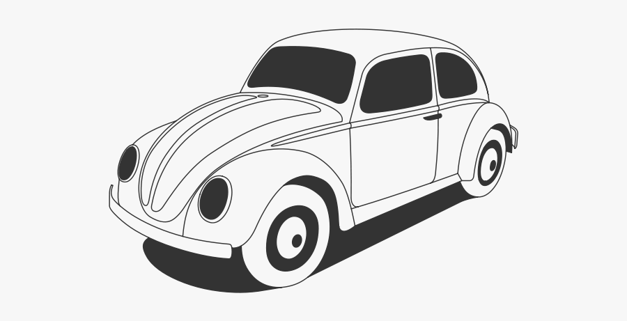 Vw Beetle Classic - Black And White Vw Beetle, Transparent Clipart
