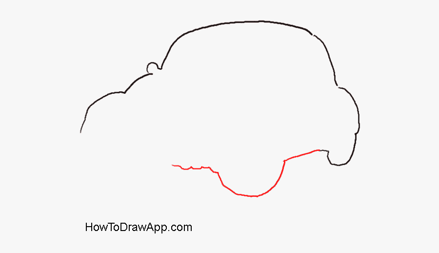 How To Draw A Vw Beetle Step By Step - Line Art, Transparent Clipart