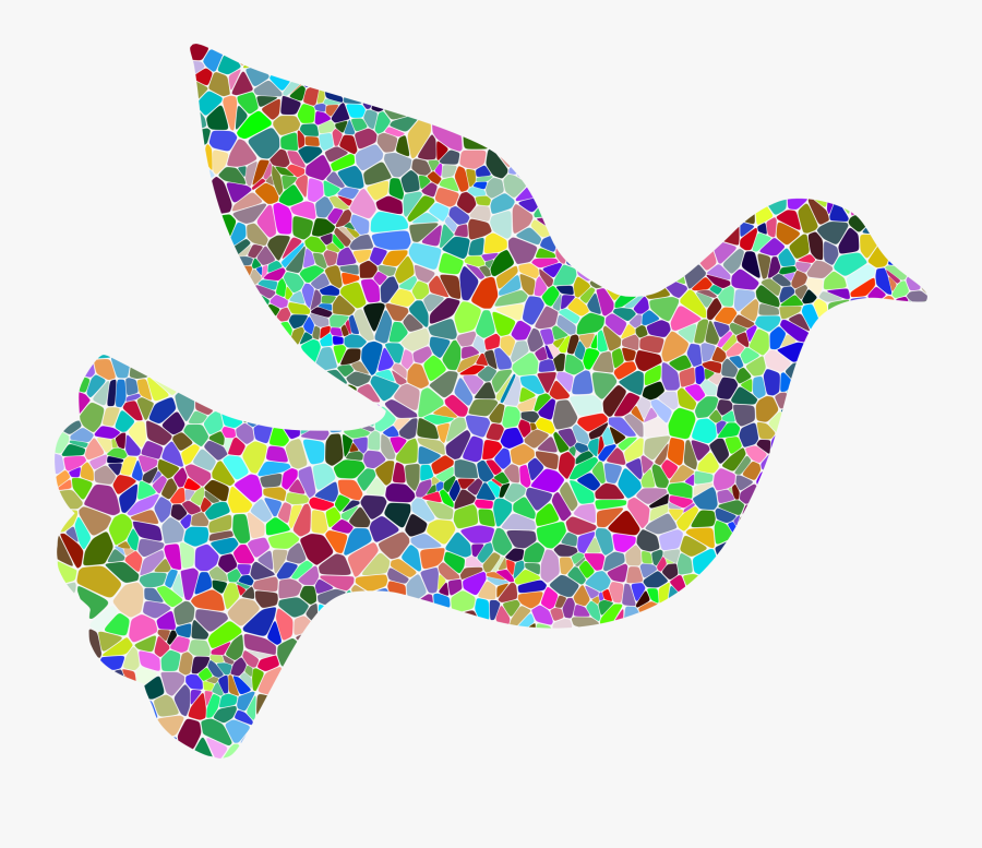 Prismatic Tiled Peace Dove Clip Arts - Colorful Peace Dove, Transparent Clipart