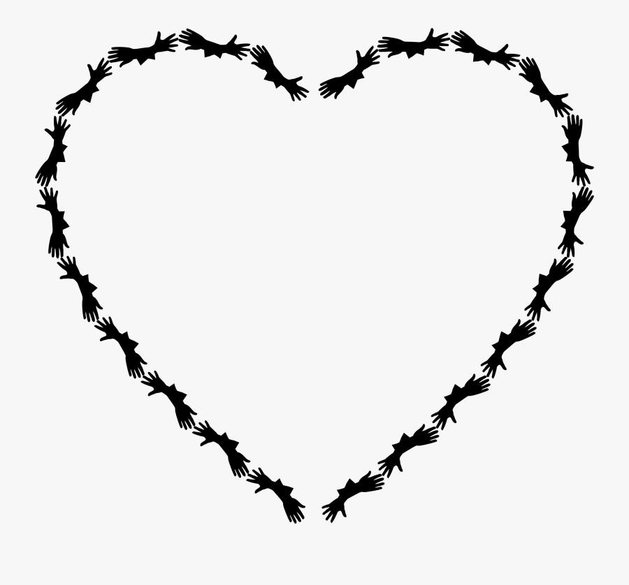 Lend A Hand Heart - Heart Frame Line Art, Transparent Clipart