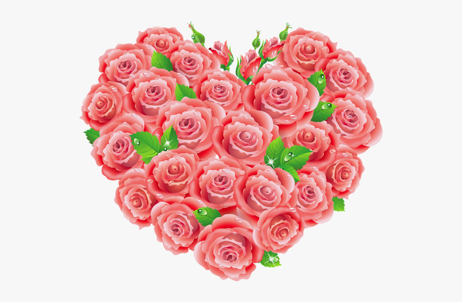 Rose Pink Heart, Transparent Clipart