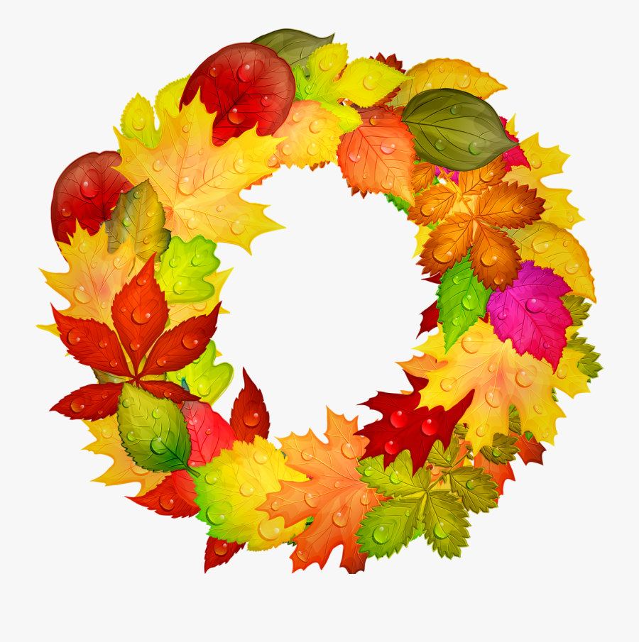 Autumn Wreath, Autumn Leaves, Wreath, Autumn, Leaves - Осенний Венок Пнг, Transparent Clipart