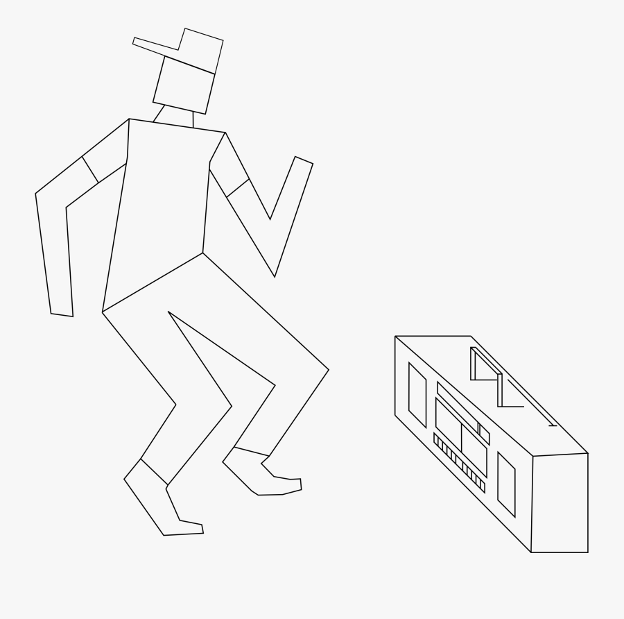 Dancing Box Man Line Art Clip Arts - Line Art, Transparent Clipart