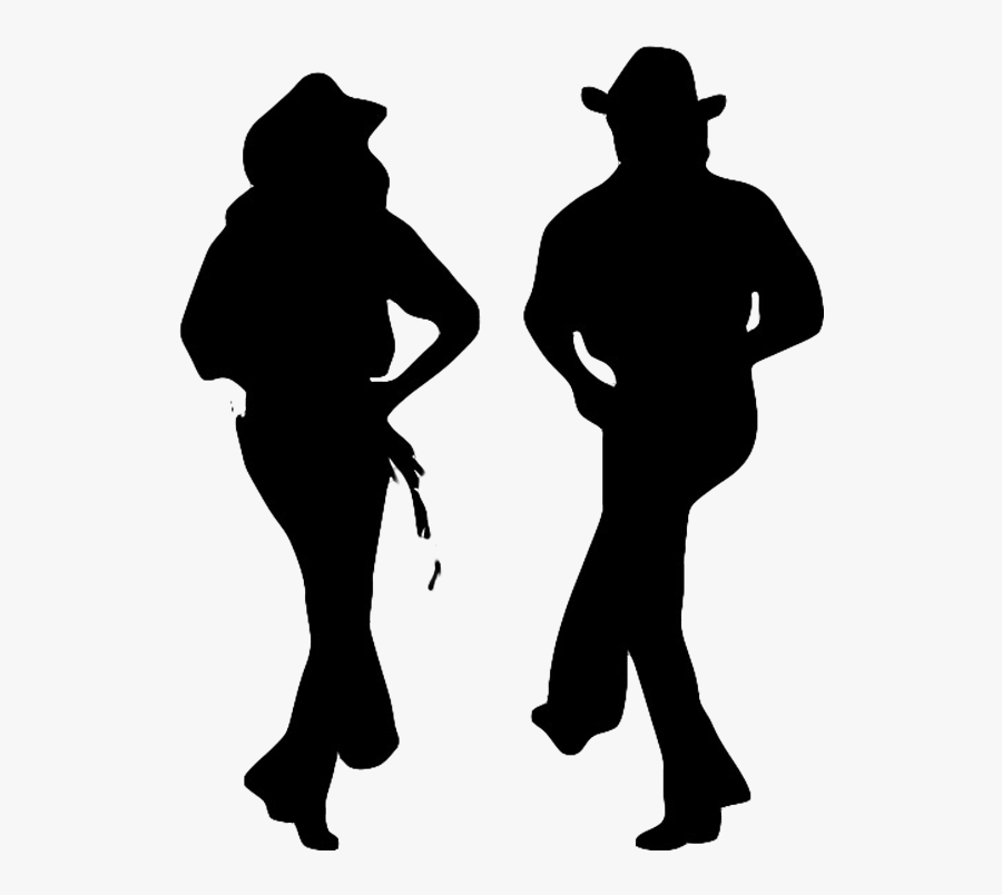 Country Line Dancing Silhouette, Transparent Clipart