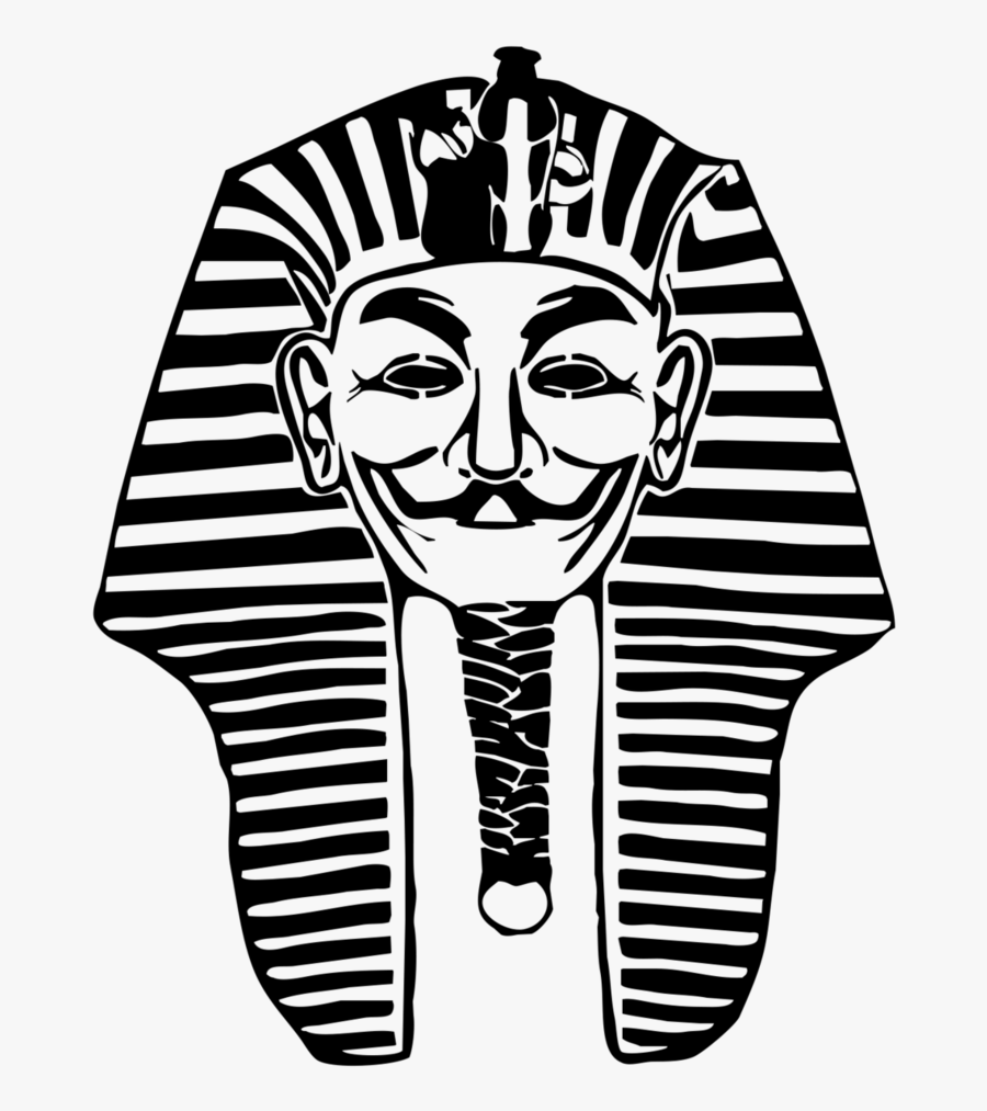 Vector Library Library Egypt Drawing Mask - Pharaoh Black And White, Transparent Clipart