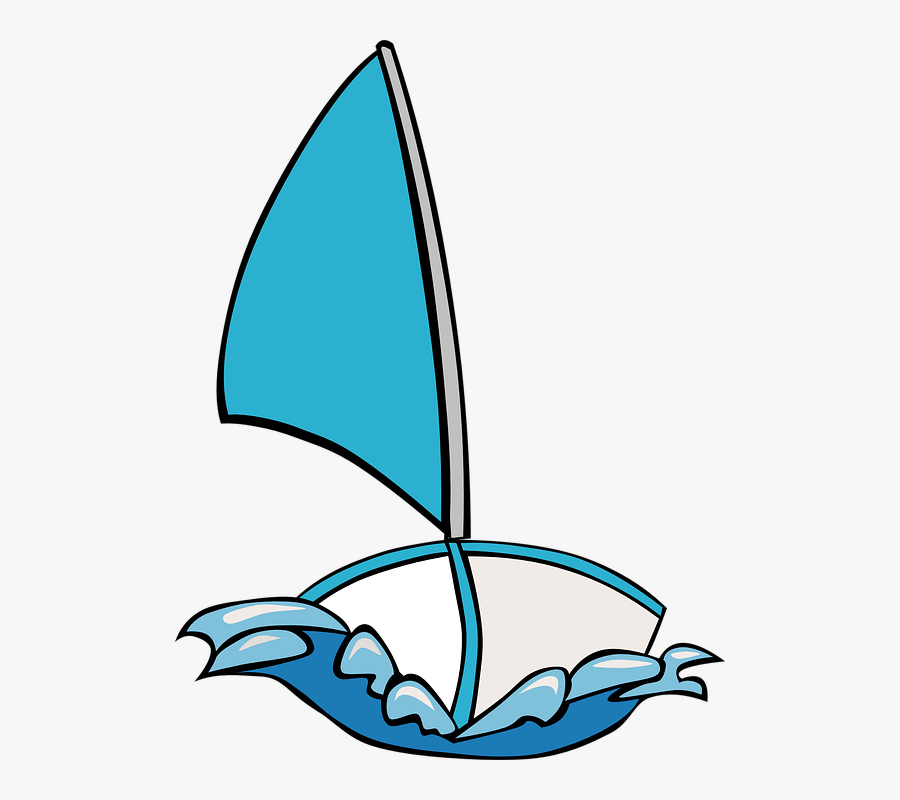 Sailing, Sailing Boat, Yacht, Boat, Ship, Sail, Water - Sailing Cartoon, Transparent Clipart