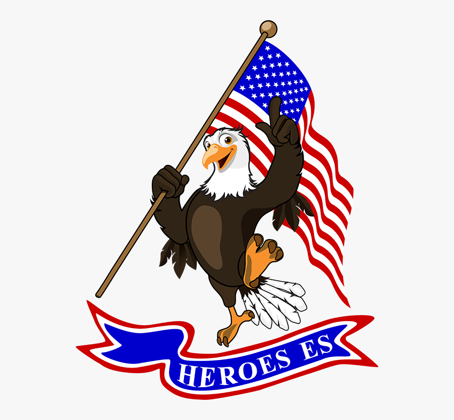 Heroeses Mascot - Eagles Holding A Sign Clipart, Transparent Clipart
