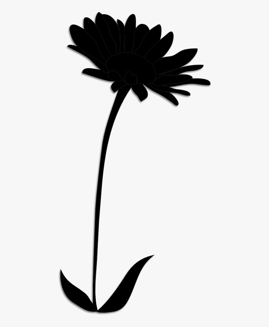 Clip Art Leaf Plant Stem Silhouette Line - Flower Stem Silhouette, Transparent Clipart