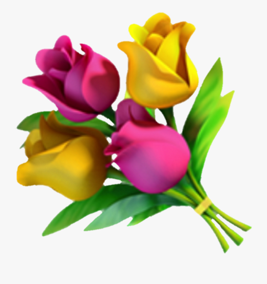 Emoji Fleur Flower Flora Rose Jaune Yellow Png Clipart - Flower Bouquet Emoji Png, Transparent Clipart