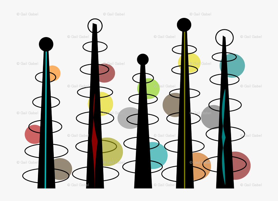 M#century Modern Space Age Wallpaper - Mid Century Modern Clipart, Transparent Clipart