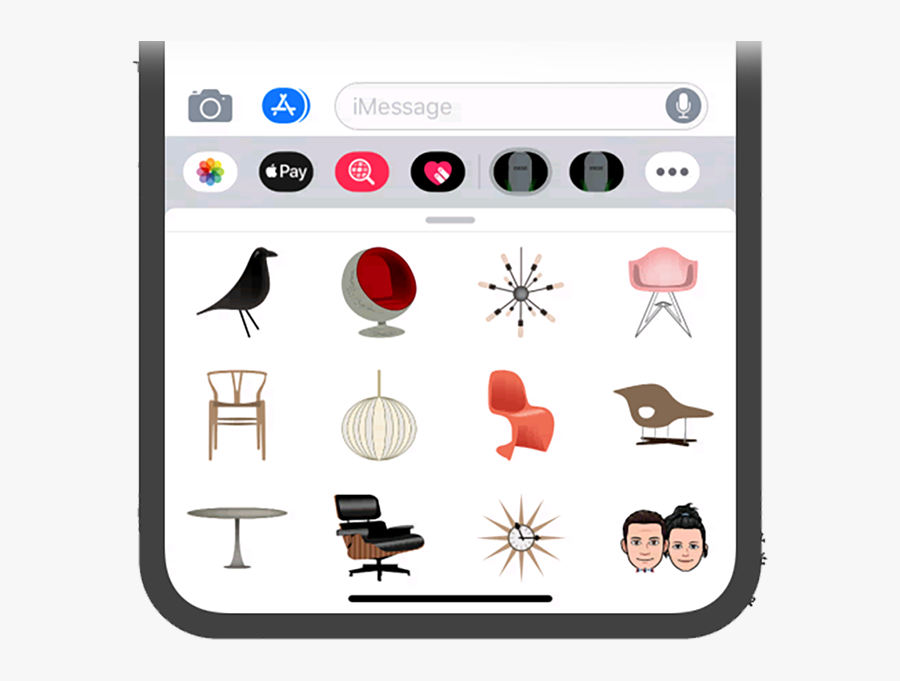 Mid Century Emojis, Transparent Clipart