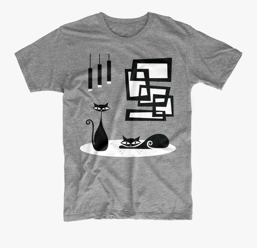 Mid Century Modern Cat T-shirt - Womens Johnny Cash T Shirt, Transparent Clipart