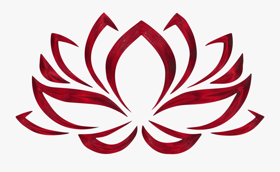 Red Lotus Flower Symbol, Transparent Clipart