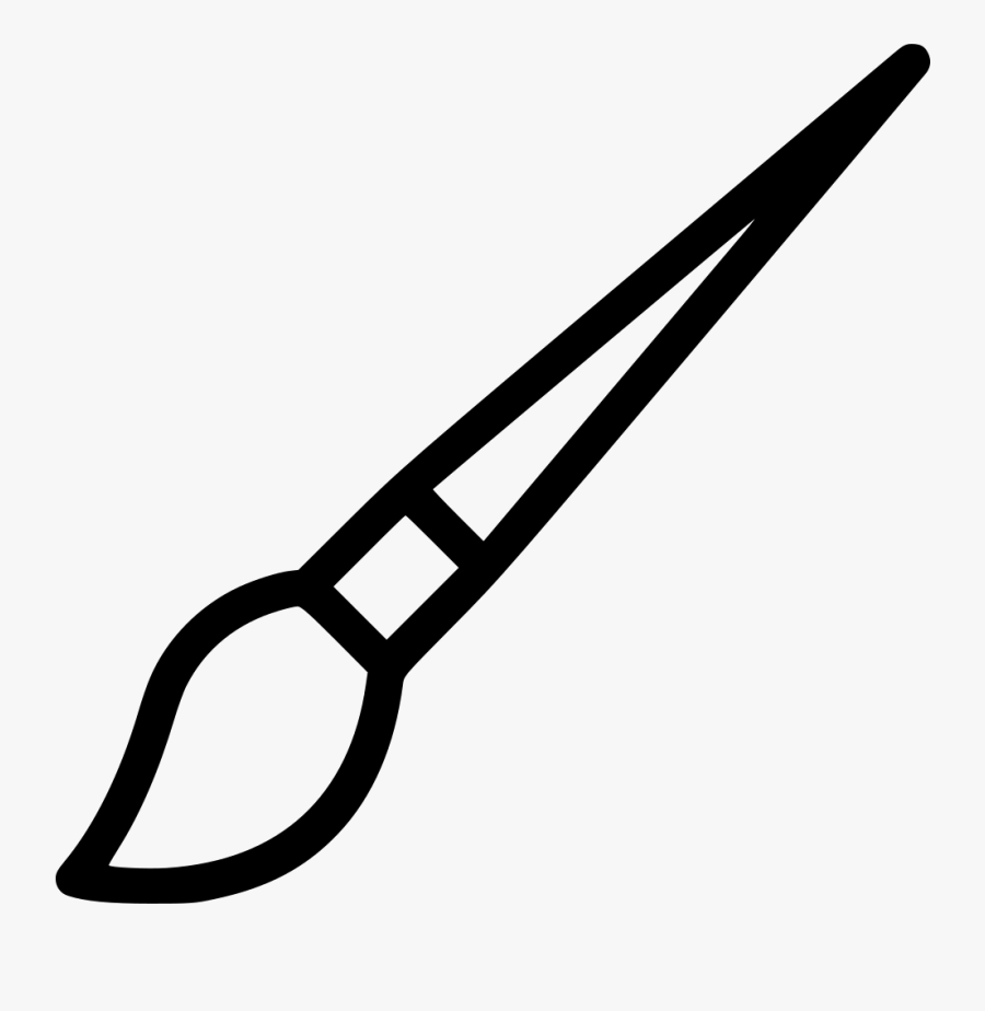 Paint Brush - Paint Brush Line Drawing White Png, Transparent Clipart