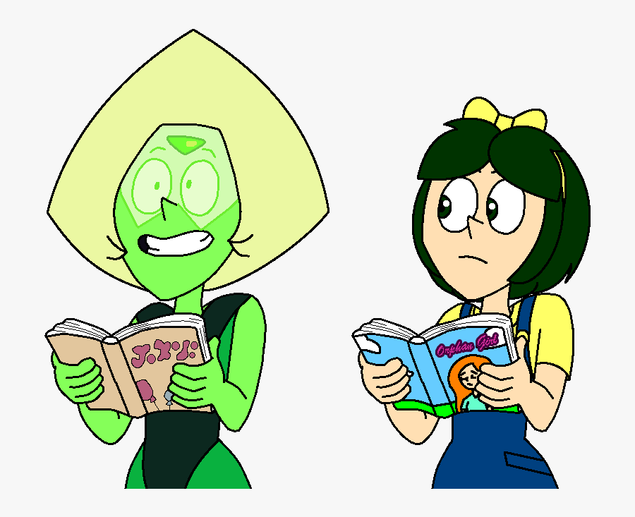 Peridot And Breena Are Reading Books By Magic Kristina - Cartoon, Transparent Clipart