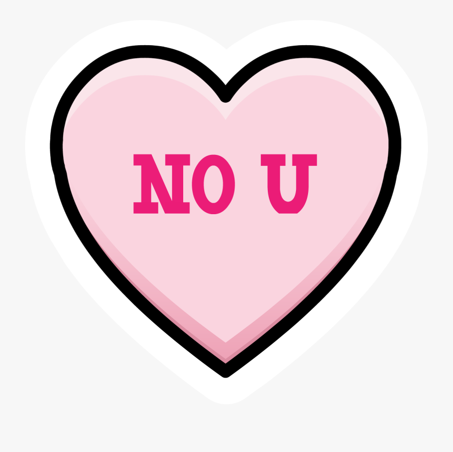 Vintage Penguin Wiki - No U With Hearts, Transparent Clipart