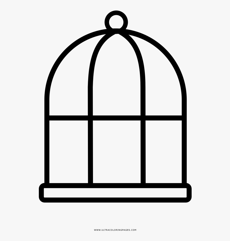 Cage Coloring Page - Jaula Para Dibujar Facil, Transparent Clipart