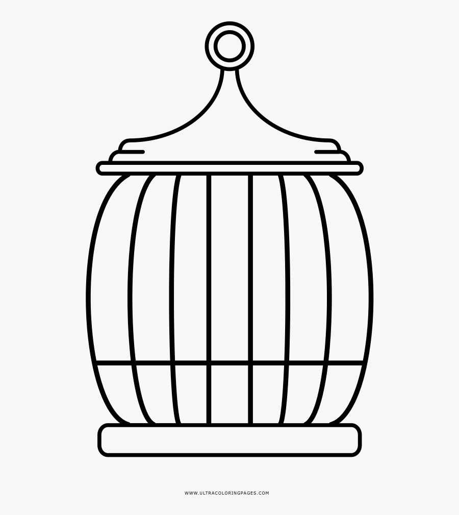 Bird Cage Coloring Page - Cage Coloring Page Png , Free ...