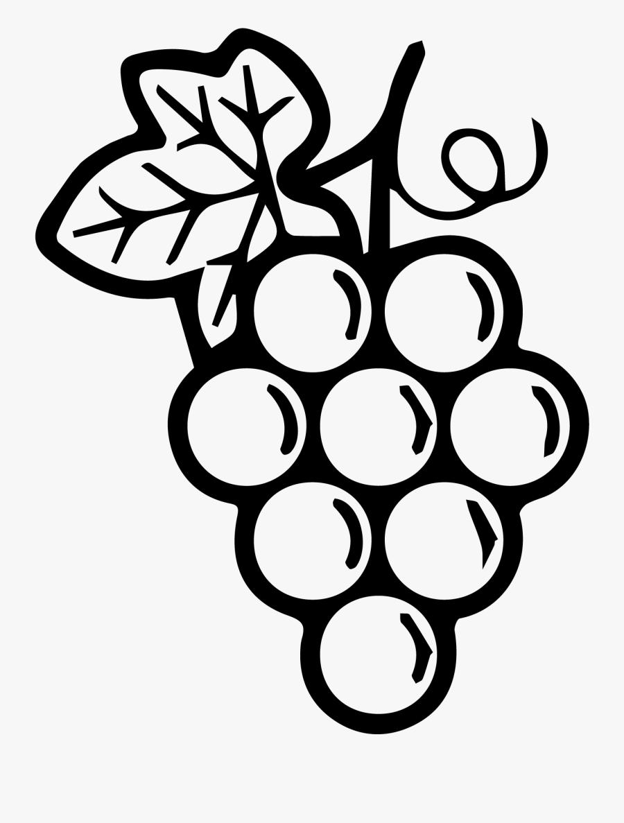 Line Art , Png Download - Black And White Grapes, Transparent Clipart