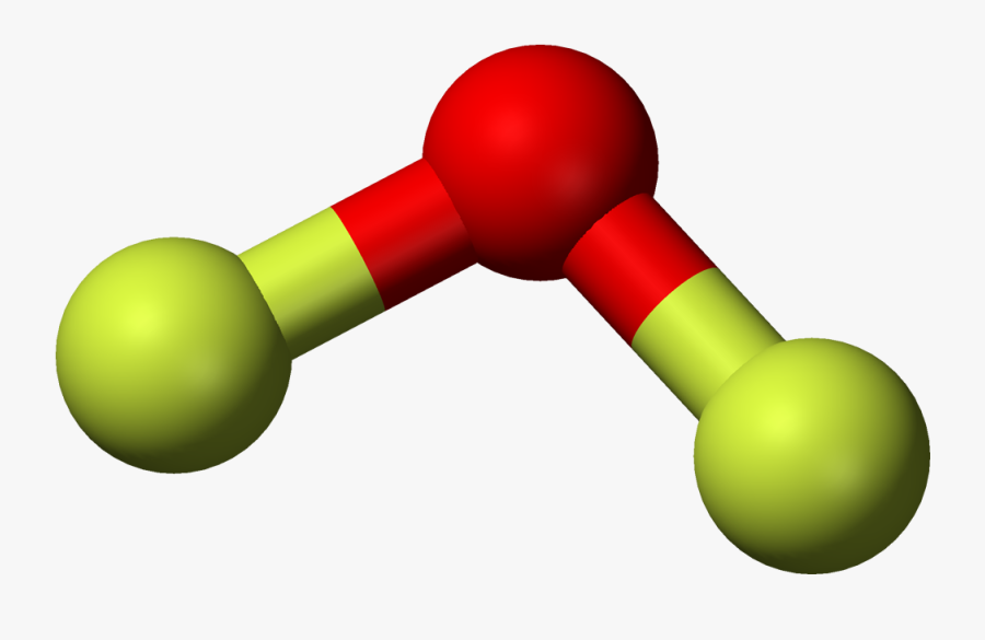 Oxygen Difluoride 3d Balls - Of2 Ball And Stick Model, Transparent Clipart