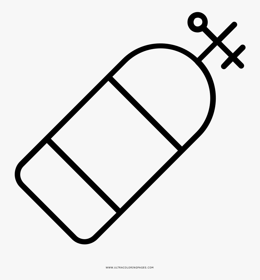 Oxygen Tank Coloring Page - Icon, Transparent Clipart