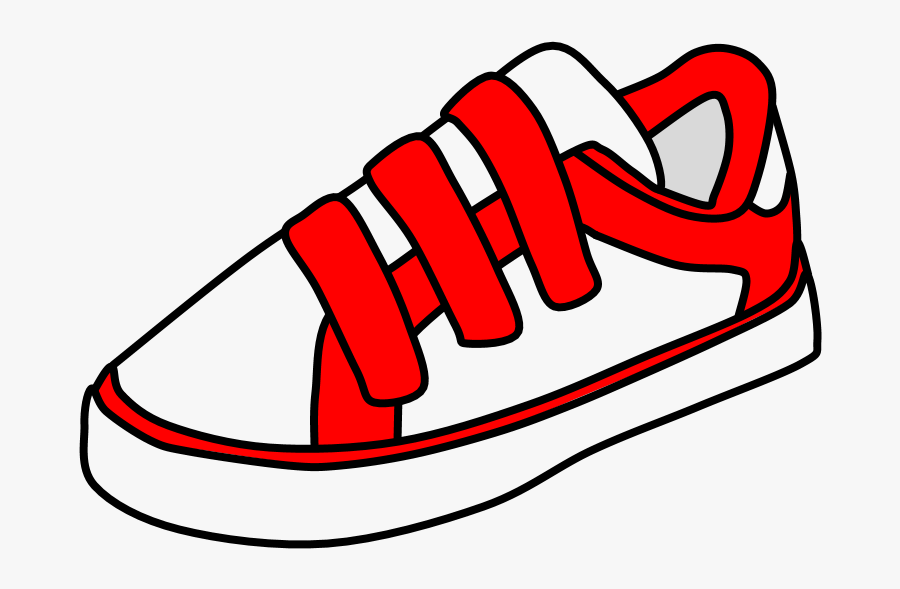 Sneakers, Velcro, White, Red - Shoes With Velcro Clip Art, Transparent Clipart