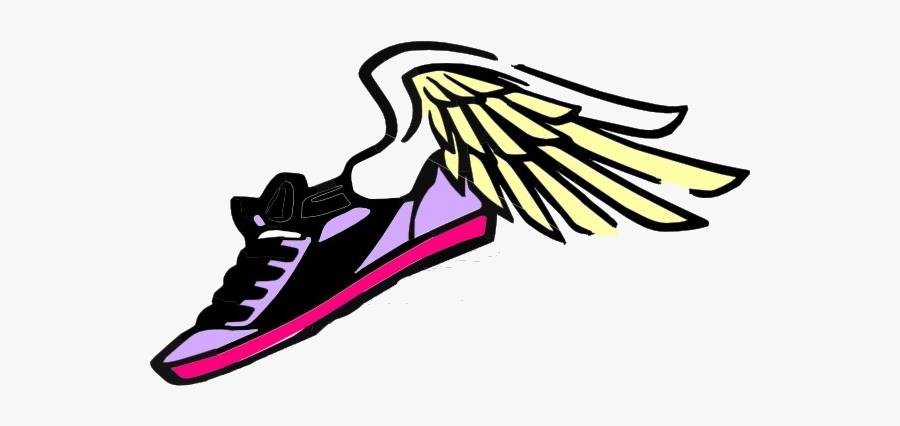 Track Shoe With Wings Clip Art Shoes Logo In Transparent - Running Shoes Clipart Png, Transparent Clipart