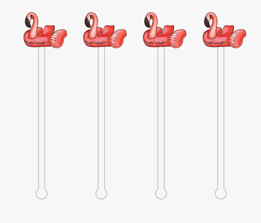 Flamingo Floaty Acrylic Stir Sticks - Greater Flamingo, Transparent Clipart