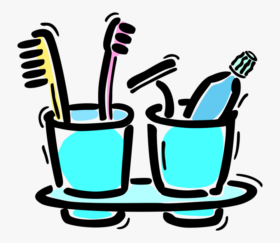 Vector Illustration Of Oral Hygiene Toothbrush With - Toothbrush Toothpaste Clipart, Transparent Clipart