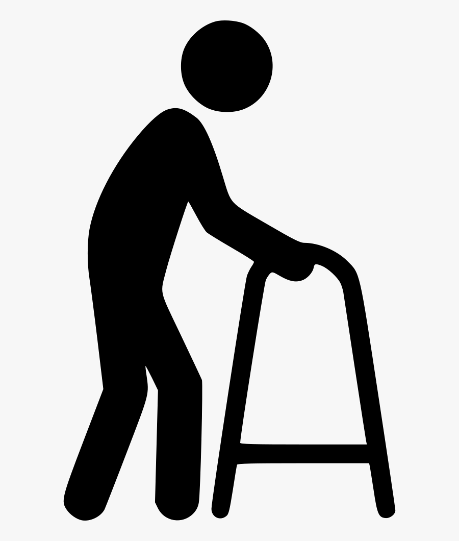 Stick Person Walking With Walker, Transparent Clipart