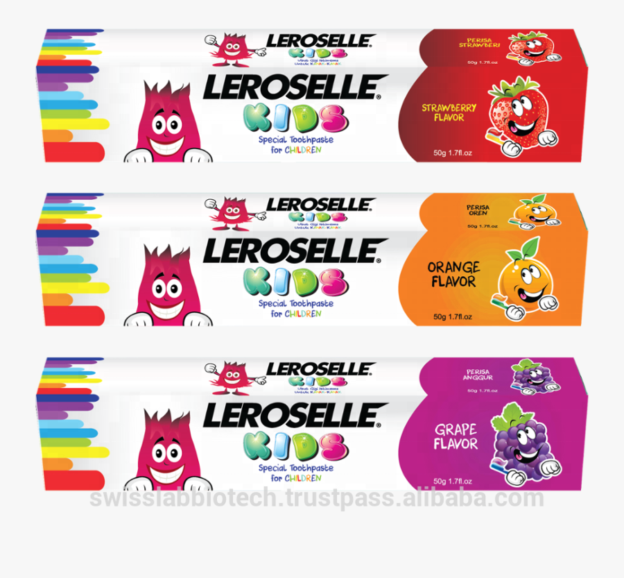 50gm Fluoride Free Natural Halal Leroselle Kids Strawberry - Sticker, Transparent Clipart