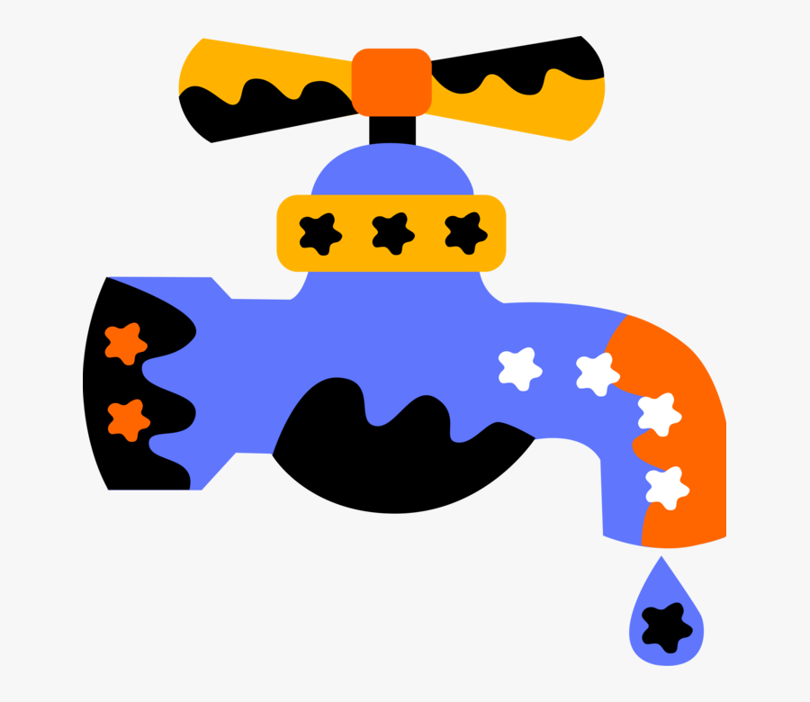 Vector Illustration Of Sink Water Faucet Spigot Dripping , Free