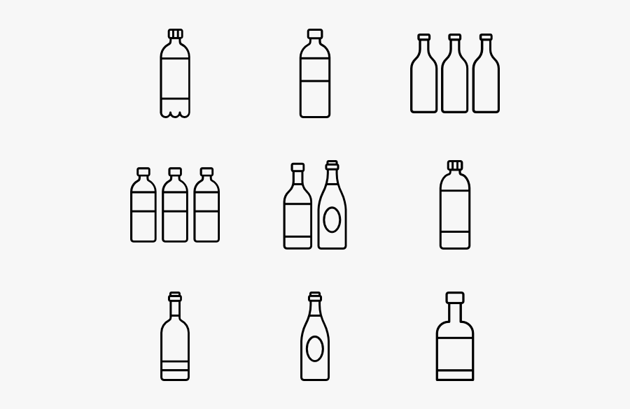 Bottle - Plastic Bottle Line Icon, Transparent Clipart
