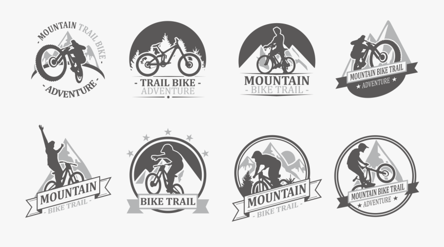 Bike Trail Labels Vector - Mountain Trail Bike Logo, Transparent Clipart