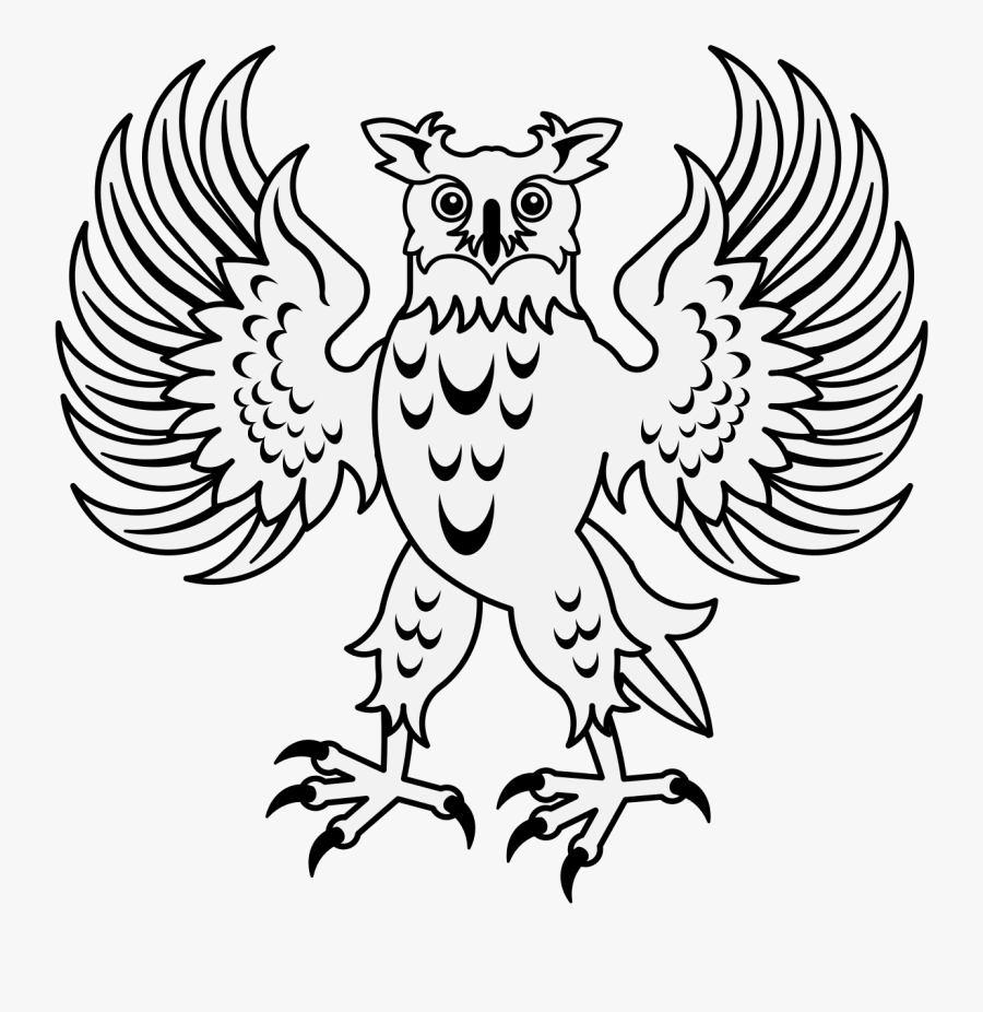 Heraldic Owl, Transparent Clipart