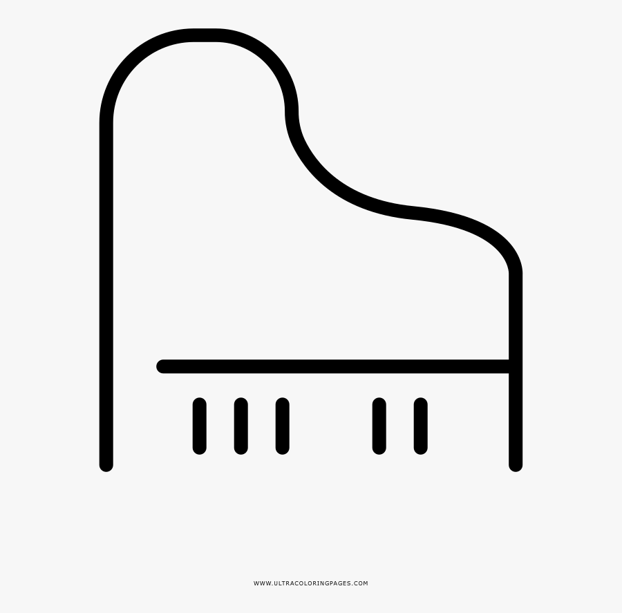 Piano Coloring Page - Line Art, Transparent Clipart