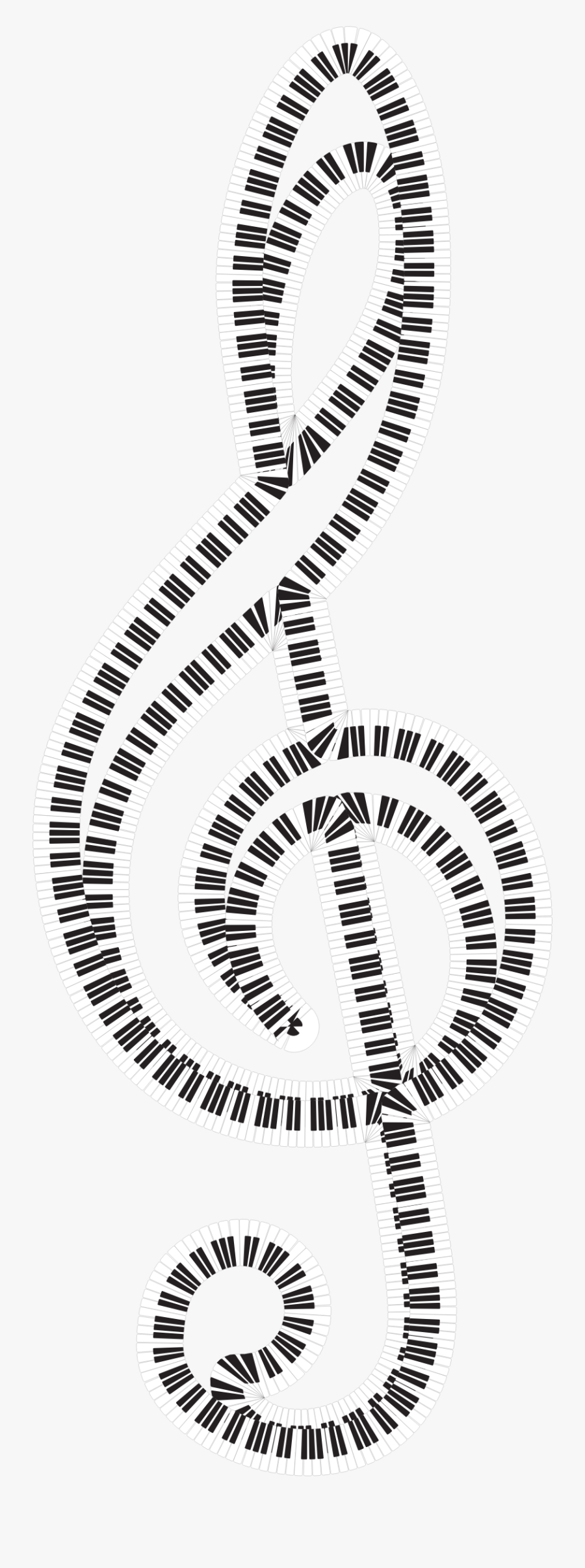 Clef Piano Keys Clip Arts - Treble Clef, Transparent Clipart