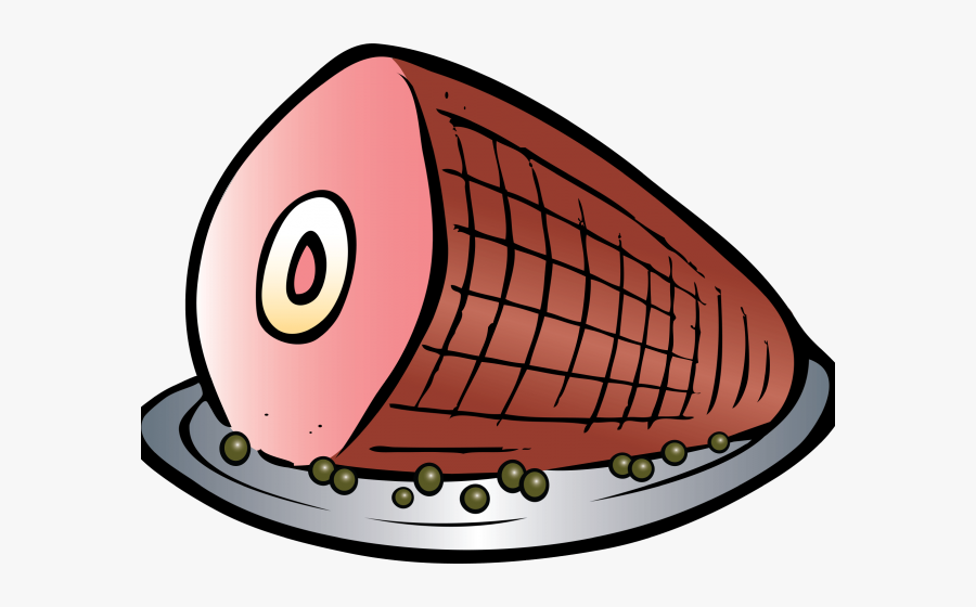 Doughnut Clipart Coloring Page - Black And White Ham, Transparent Clipart