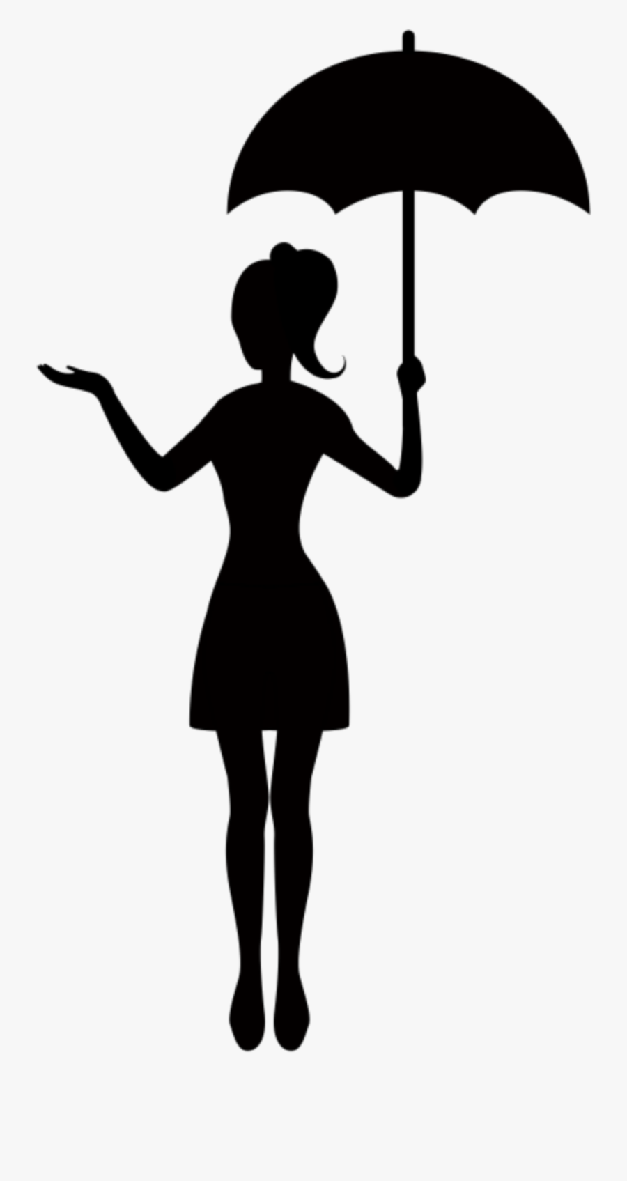 #silhouette #umbrella #women - Silhouette Girl With Umbrella, Transparent Clipart