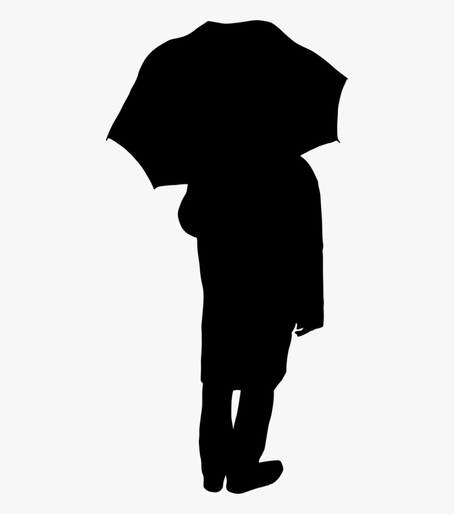 Woman Umbrella Silhouette Png - Silhouette, Transparent Clipart
