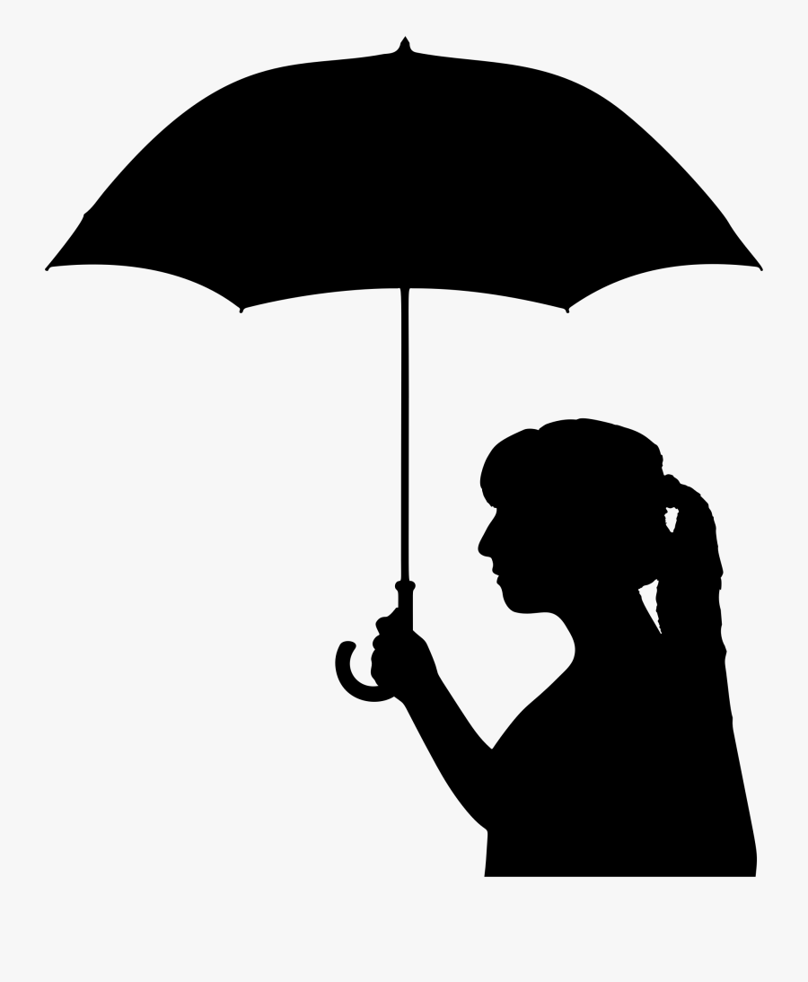 Umbrella Clip Silhouette - Umbrella, Transparent Clipart